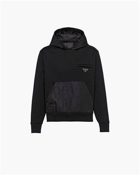 black prada hoodie|prada nylon wrap hoodie.